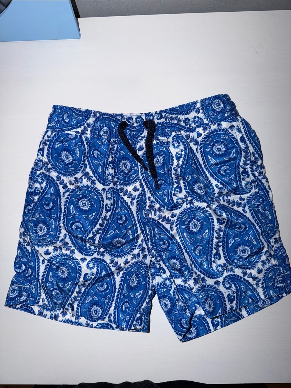 Boys Crewcuts Blue Paisley Swim Trunks
